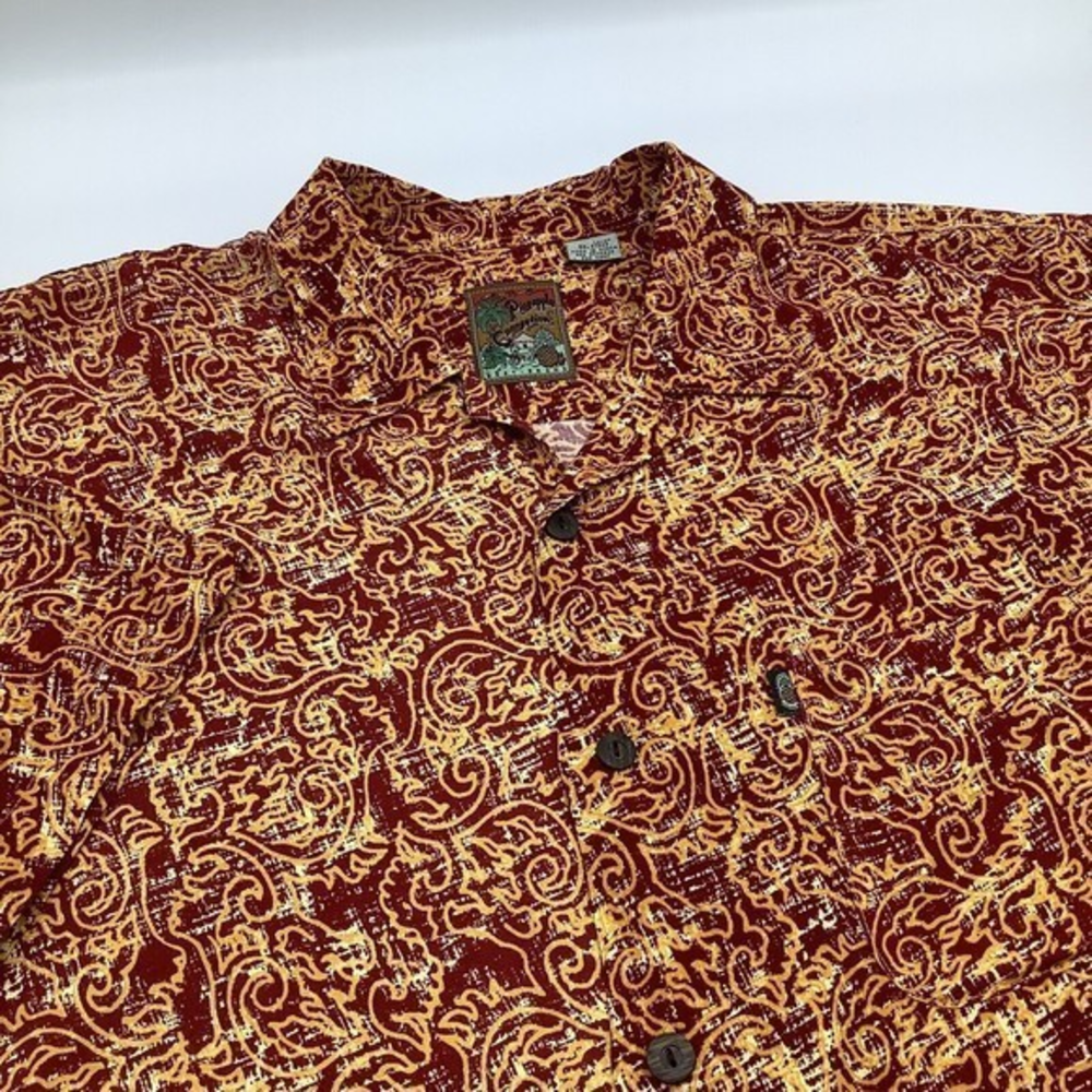 Pineapple Connection Mens Short Sleeve Button Up Hawaiian Shirt Size Large‎
